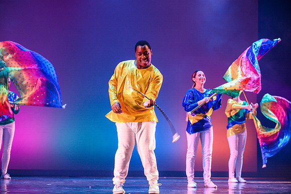 The Department of Theatre and Dance colorful Extravadance performance. Held in the Snow Drama Theatre.