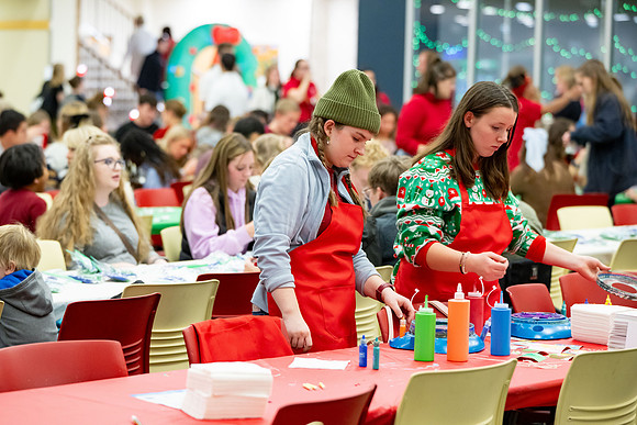 Christmas tree lighting on campus and other christmas festivities.