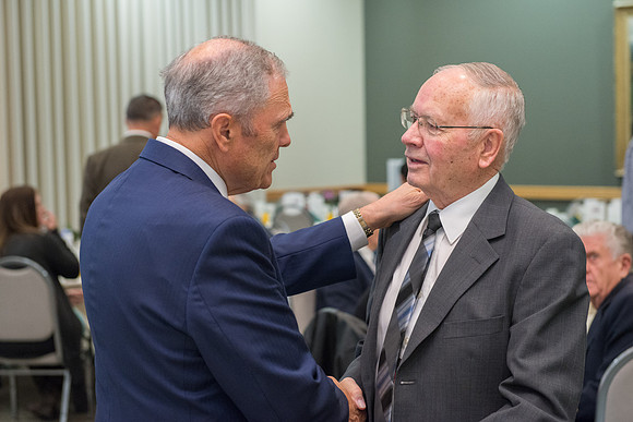 Emeritus Breakfast, Nov 2018, BYU-Idaho Alumni Award of excellence was awarded to Jon Beesley.