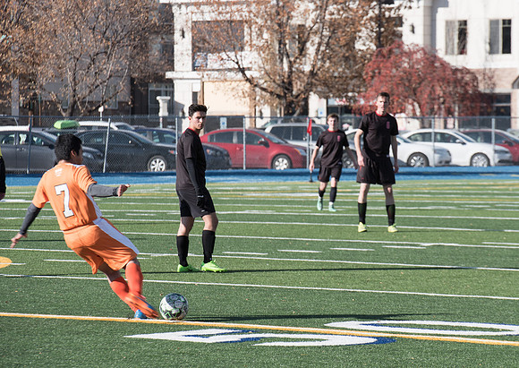 The top two men's competitive soccer teams compete in the Championship game.