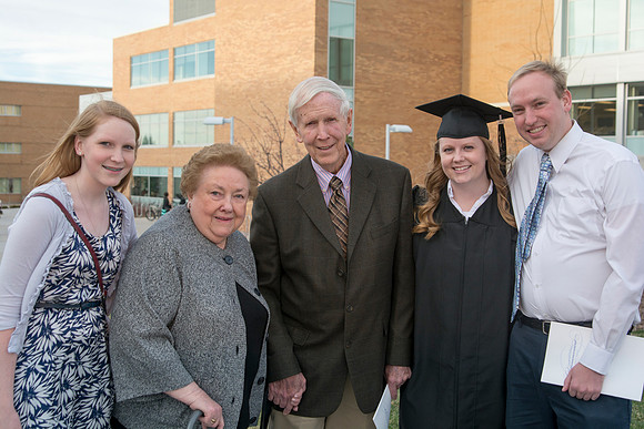 Brigham Young University-Idaho Graduates tour campus with their families saying goobyes to peers and getting pictures with friends and family before the convocation ceremonies. Photo by Ryan Chase