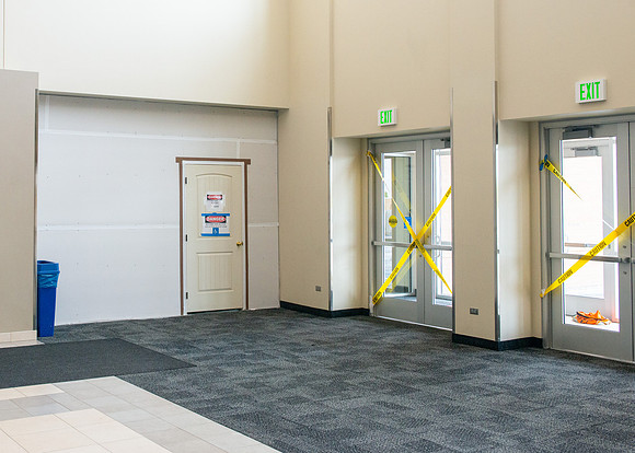 Construction inside the MC Building.