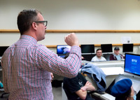 Joshua Abegglen teaching in the character animation class.