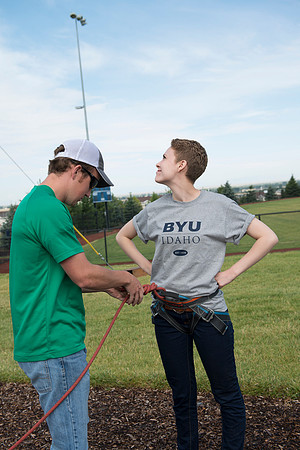 Youth high enjoy the Ropes Course class.