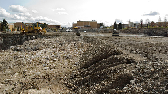 Construction on the Auditorium, later named the BYU-Idaho Center.