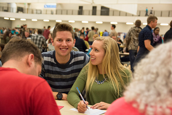 Students do a variety of service activies together with their dates.