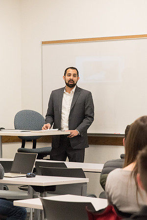 Patrick Vera, employee from Bloomberg company, gave a presentation about this company for students who are interesting in working at there.