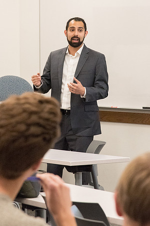 Patrick Vera, employee from Bloomberg company, gave a presentation about this company for students who are interesting in working at there.
