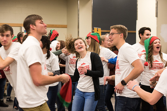 Christmas Lighting in Taylor Quad--November 2018