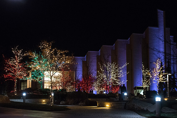 Christmas Lighting in Taylor Quad--November 2018