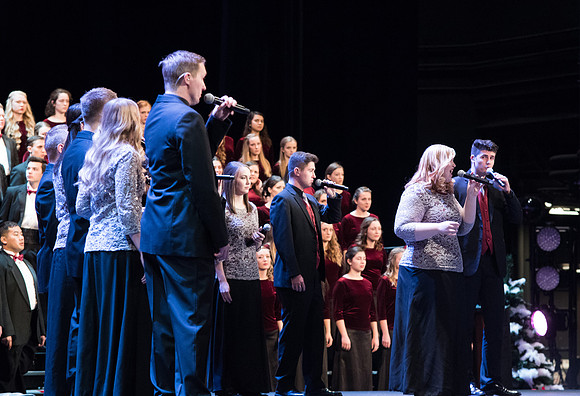 BYU-I choirs, orchestra, and dancers, along with Brian Stokes Mitchell, perform the 8th annual Christmas Concert, filling the room with the Christmas spirit. December 2018