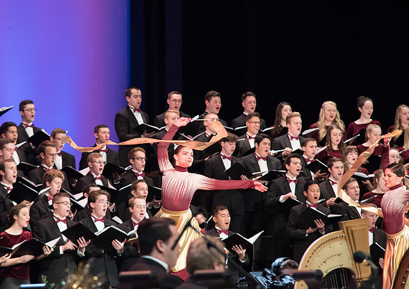 BYU-I choirs, orchestra, and dancers, along with Brian Stokes Mitchell, perform the 8th annual Christmas Concert, filling the room with the Christmas spirit. December 2018