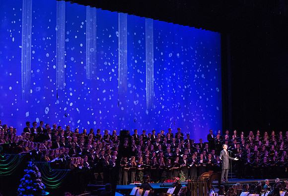 BYU-I choirs, orchestra, and dancers, along with Brian Stokes Mitchell, perform the 8th annual Christmas Concert, filling the room with the Christmas spirit. December 2018