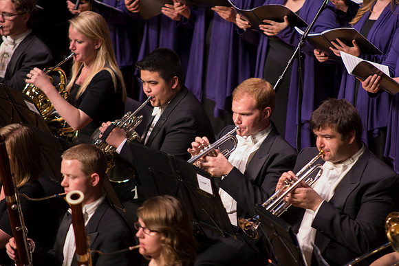 Performance of 'How Beautiful Upon the Mountains' in the College of Southern Idaho auditorium.