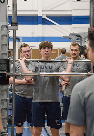 Students compete against one another throughout various X-Fit challenges in the Fitness Center.