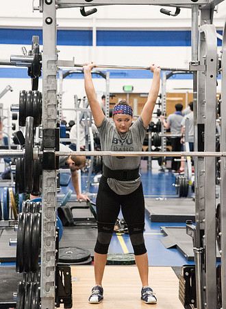 Students compete against one another throughout various X-Fit challenges in the Fitness Center.