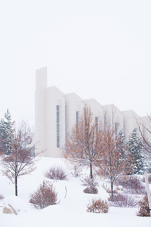 Students make their way through the snow to get to class. December 2018