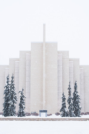 Students make their way through the snow to get to class. December 2018