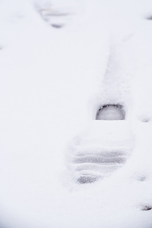 Students make their way through the snow to get to class. December 2018