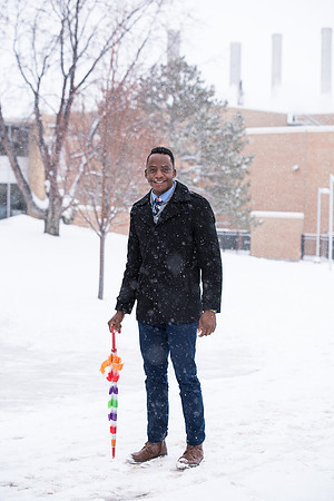 Scenes and students on campus on a snowy morning.