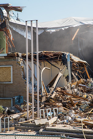 Big D Construction doing some major Destruction to the Kirkham Building.