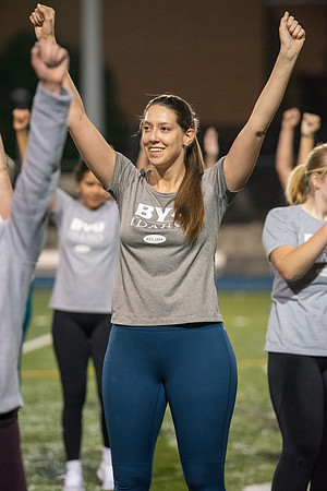 Students participated in the activities Fitness Kick Off in the stadium.