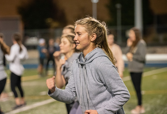 Students participated in the activities Fitness Kick Off in the stadium.