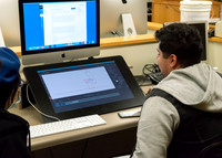 Joshua Abegglen teaching in the character animation class.