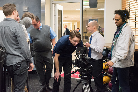 Behind the scenes pictures of AV Production team filmed President Eyring devotional promo video.
