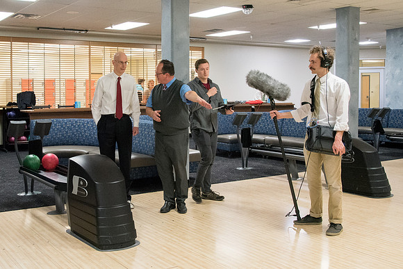 Behind the scenes pictures of AV Production team filmed President Eyring devotional promo video.
