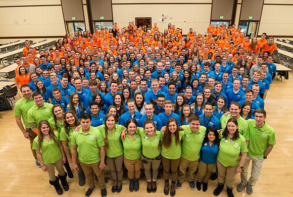 Get Connected student volunteers ready to welcome and serve new and returning students back to school.