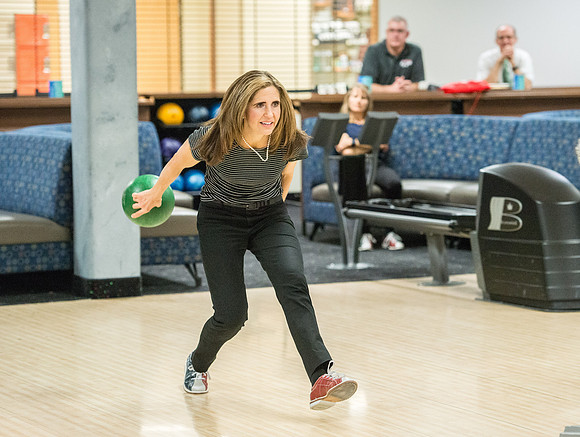 President and Sister Eyring have fun making a video in the bowling alley in preparation for their devotional Winter semester.