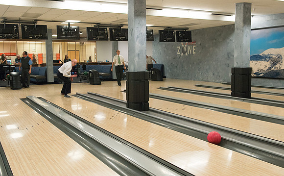 President and Sister Eyring have fun making a video in the bowling alley in preparation for their devotional Winter semester.