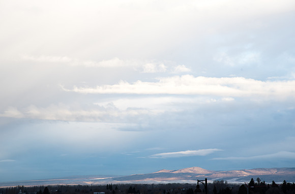 Sky and mountain view over Rexburg. Nov 2018