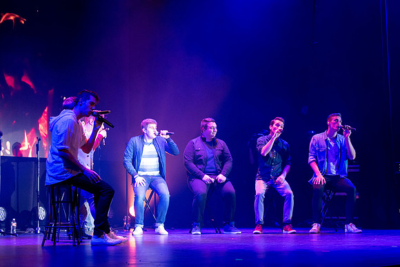 Vocal Point, a popular male a cappella group from BYU, entertains audiences throughout the world with their stunning, high-energy performances and elaborate, cinematographic music videos.