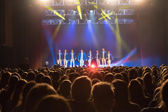Vocal Point, a popular male a cappella group from BYU, entertains audiences throughout the world with their stunning, high-energy performances and elaborate, cinematographic music videos.