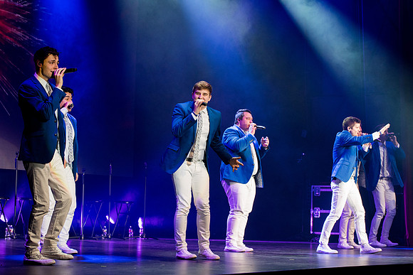 Vocal Point, a popular male a cappella group from BYU, entertains audiences throughout the world with their stunning, high-energy performances and elaborate, cinematographic music videos.