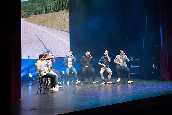 BYU Vocal Point sang their hearts out on stage to an excited and enthusiastic crowd of fans. January 2019