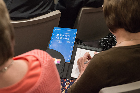 Employees from across campus gather to learn at the fifth annual conference. "Developing attitudes and skills that will help us become better employees of BYU-Idaho and better disciples of Jesus Chris