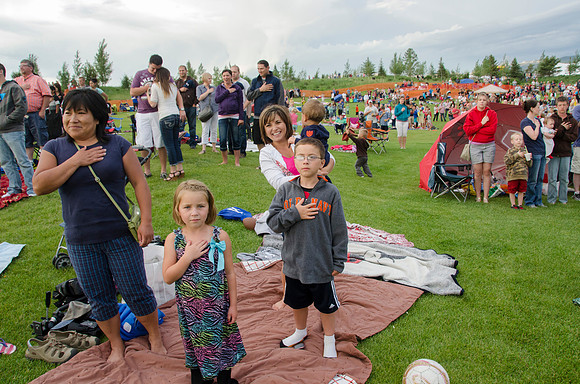 Celebrate America, an Independence Day Celebration at the Huntsman Springs Golf Course in Driggs, Idaho. It was free fun for everyone, bounce toys for kids and a concert featuring two of the original