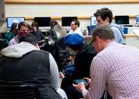 Joshua Abegglen teaching in the character animation class.