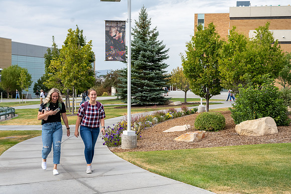 Students on campus the first week of Fall Semester.
