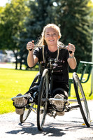 Students in Keith Barney's Adaptive Recreation class get the opportunity to ride hand pedal tricycles at Porter Park.