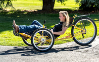Students in Keith Barney's Adaptive Recreation class get the opportunity to ride hand pedal tricycles at Porter Park.