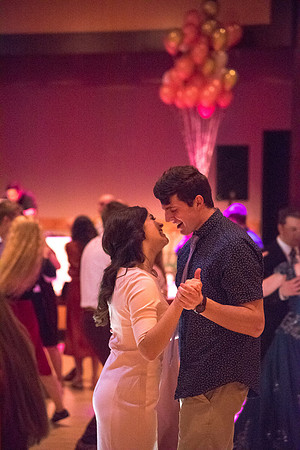 Dressed up and ready to dance, students gather with their dates and friends at the Valentine's Ball. Feb 2019