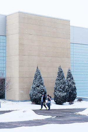 The campus cover with snow.