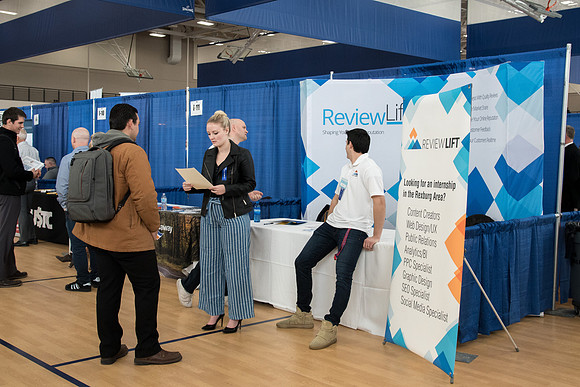 BYU-Idaho students attend the career fair. Students can find potential jobs and internships for their prospective majors at the fair.