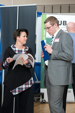 BYU-Idaho students attend the career fair. Students can find potential jobs and internships for their prospective majors at the fair.