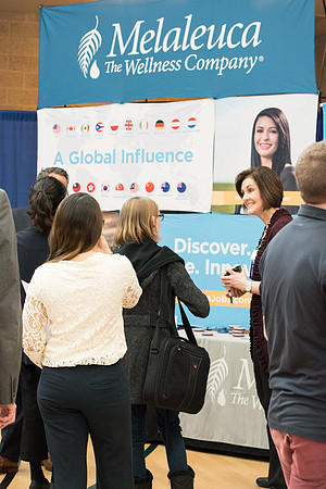 BYU-Idaho students attend the career fair. Students can find potential jobs and internships for their prospective majors at the fair.