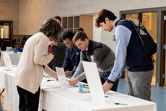 BYU-Idaho students attend the career fair. Students can find potential jobs and internships for their prospective majors at the fair.